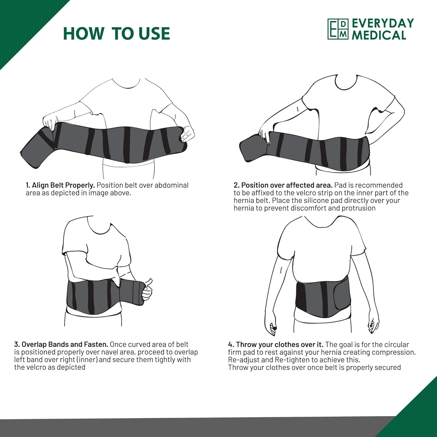 Everyday Medical Umbilical Hernia Belt for Men & Women Abdominal Binder

