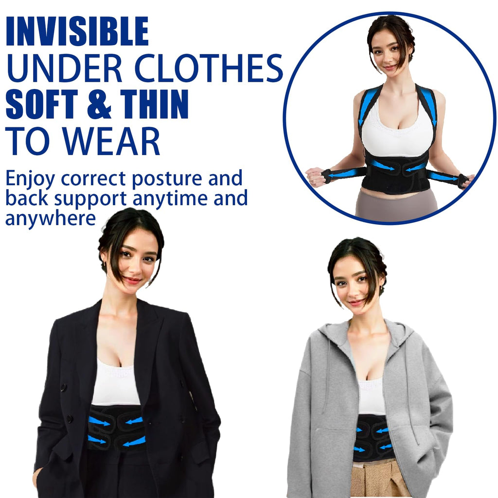 Posture Corrector for Women and Men, Adjustable Back Brace for Lumbar Support

