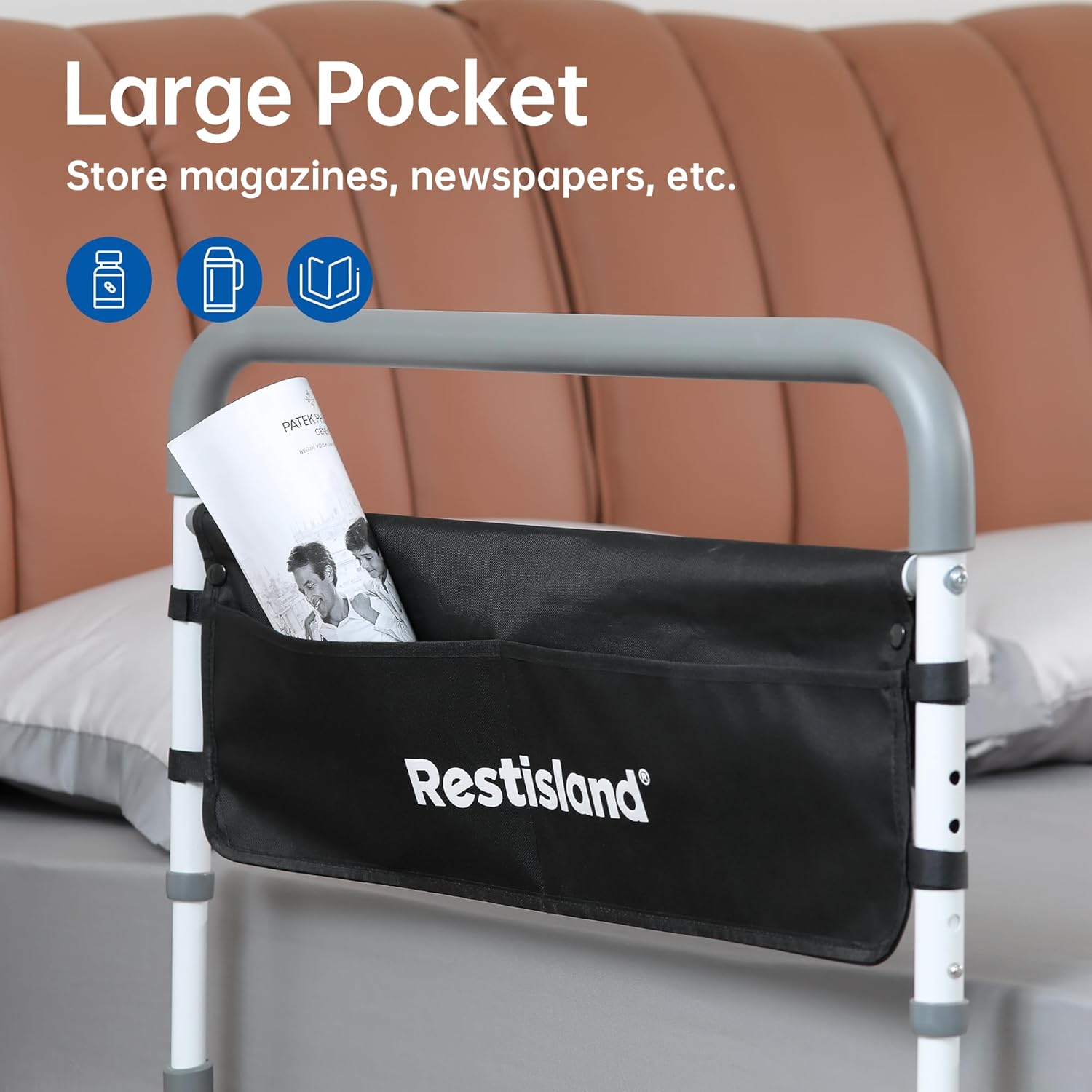 Dual Bed Side Hand Rail Adjustable Bed Assist for Seniors, Elderly, Hospital Use

