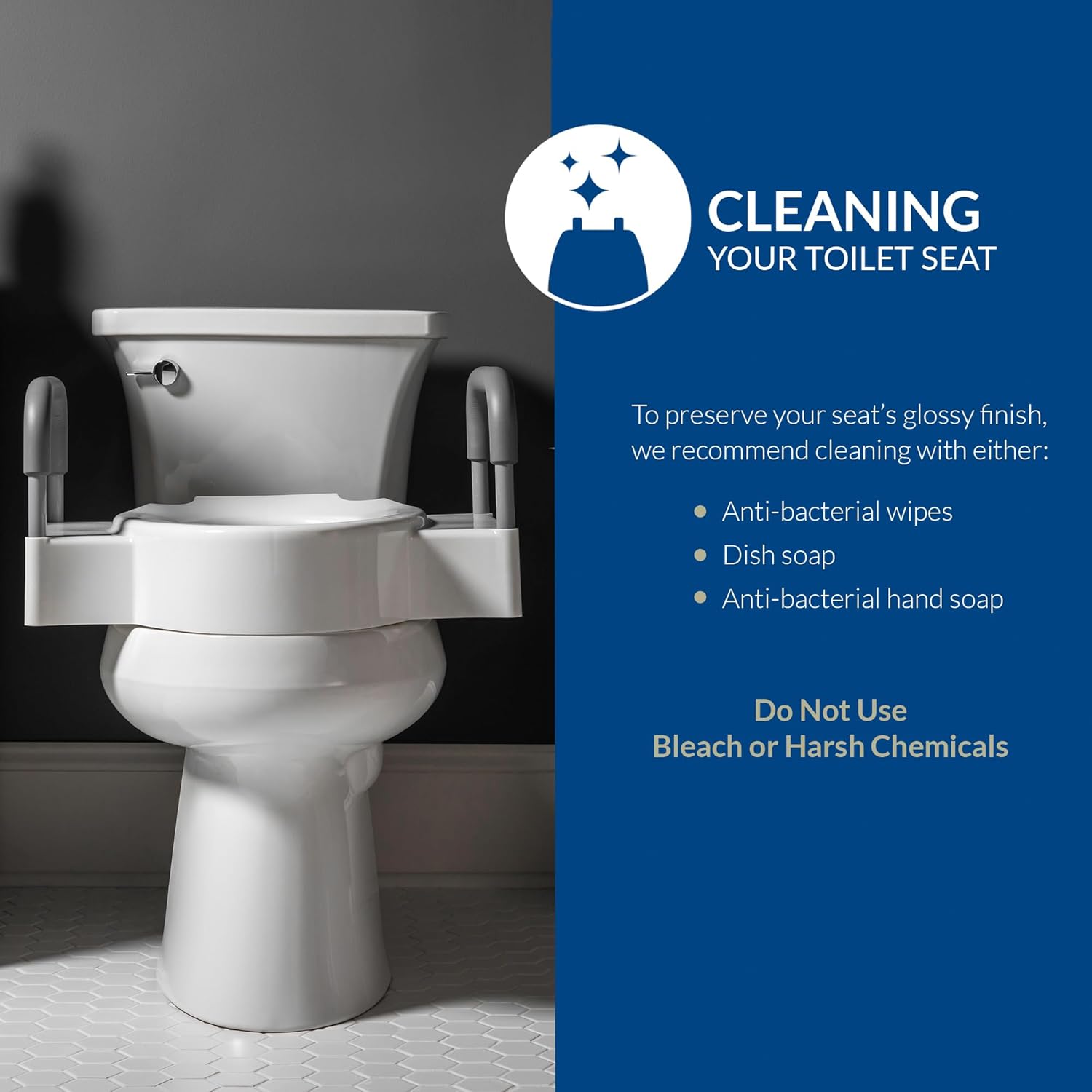 Bemis Rise 4.5 in Toilet Riser for Round and Elongated Toilets

