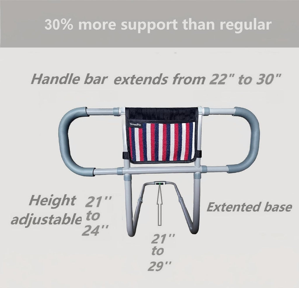 Bed Safety Assist Handle for Seniors, Adjustable Grab Bar, 350 lb Load


