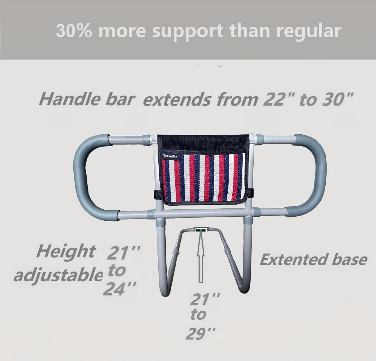 Bed Safety Assist Handle for Seniors, Adjustable Grab Bar, 350 lb Load

