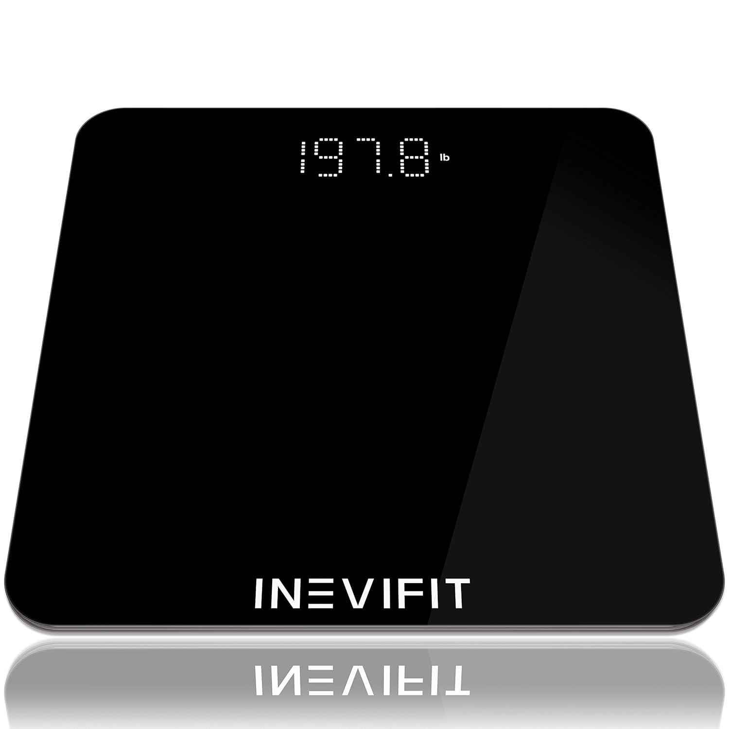 INEVIFIT Digital Bathroom Scale, Tempered Glass Platform, Up to 400 lb

