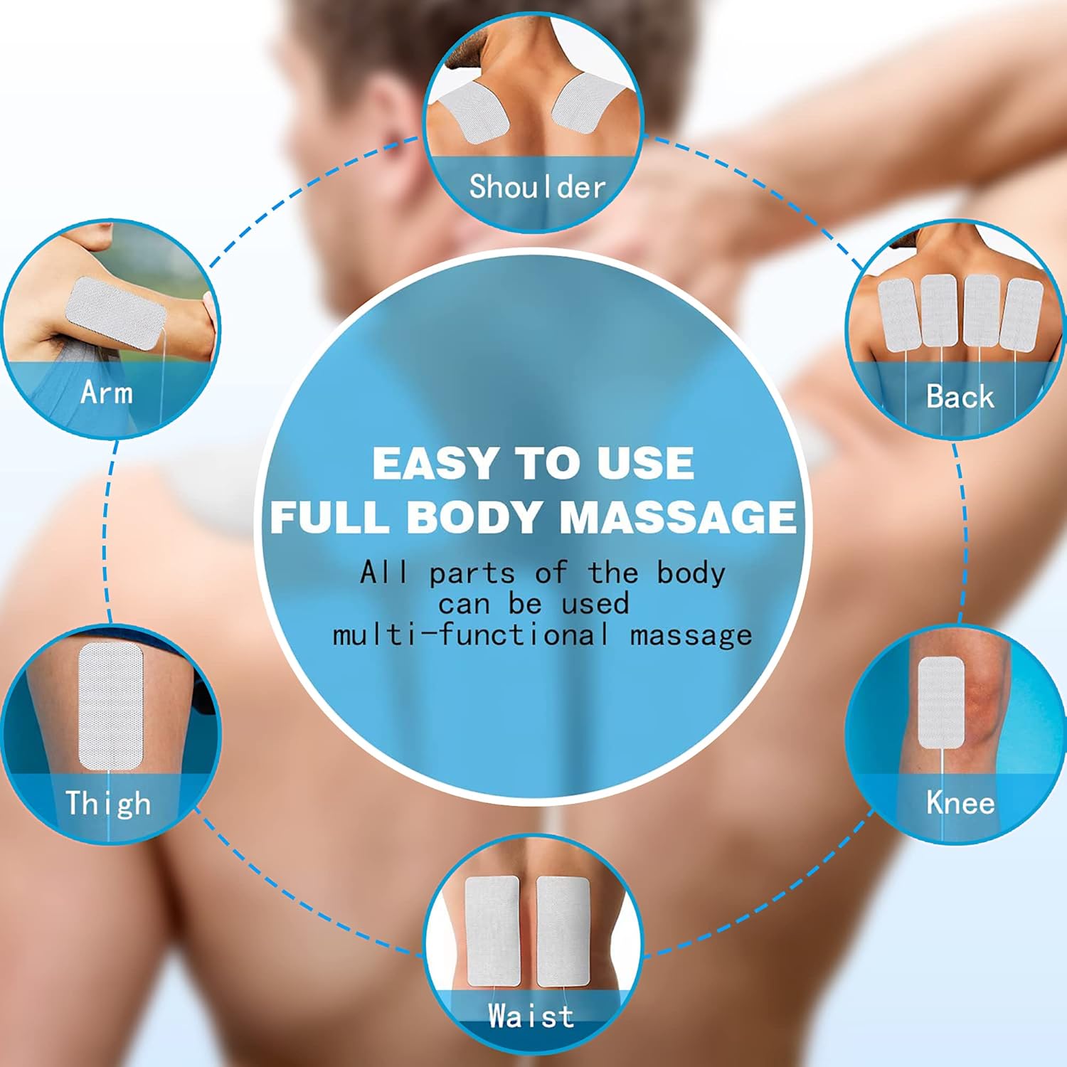 TENS Unit Replacement Electrode Pads, Reusable Latex-Free Self-Stick 24 Pack


