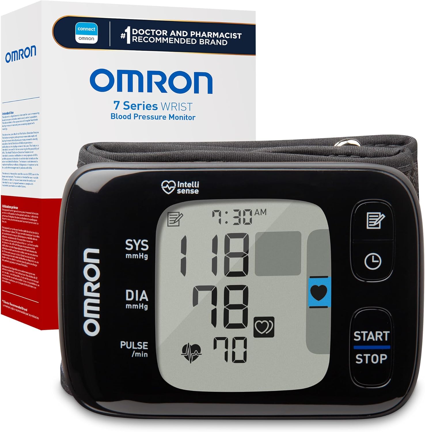 OMRON 7 Series Wireless Wrist Blood Pressure Monitor with Bluetooth and App Tracking

