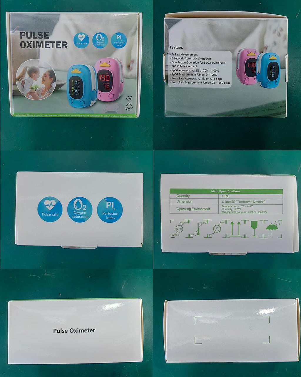HOLFENRY Kids Fingertip Pulse Oximeter Oxygen Monitor with Large Display

