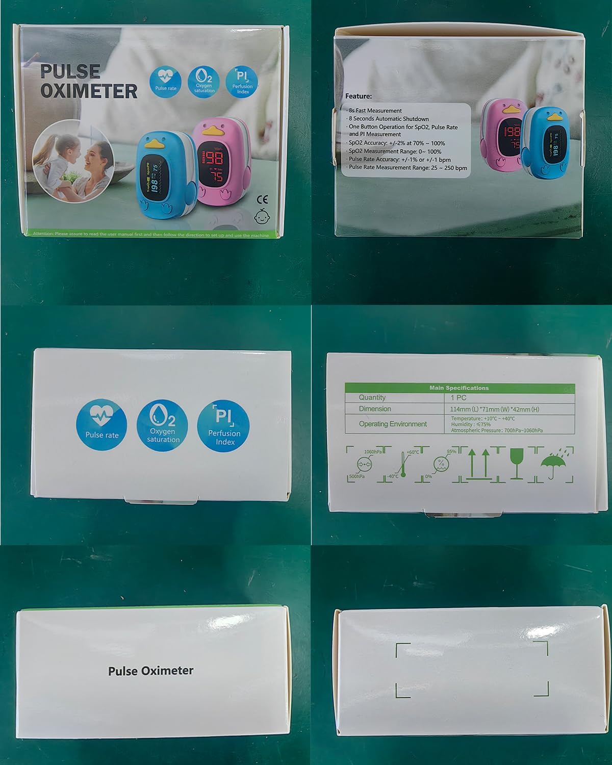 HOLFENRY Kids Fingertip Pulse Oximeter Oxygen Monitor with Large Display

