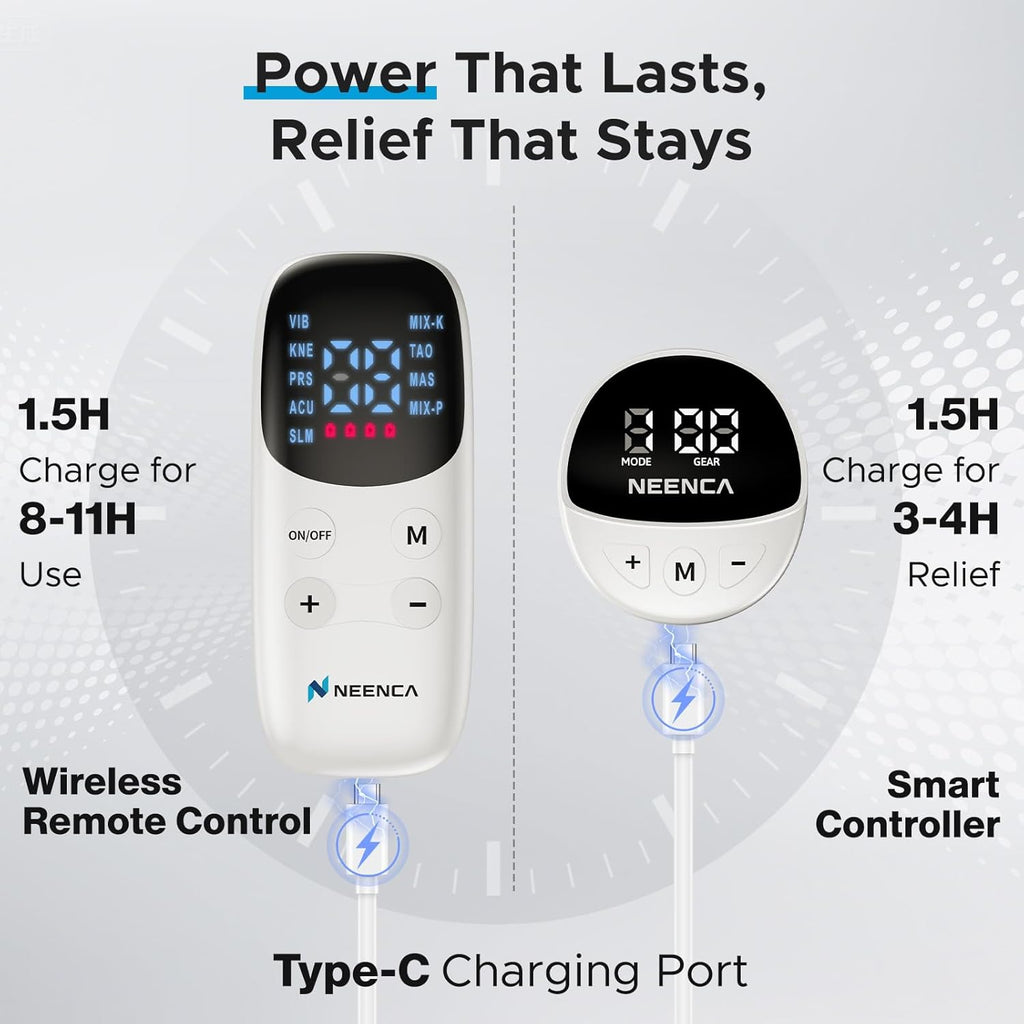 NEENCA Wireless TENS EMS Muscle Stimulator Unit with Remote Rechargeable

