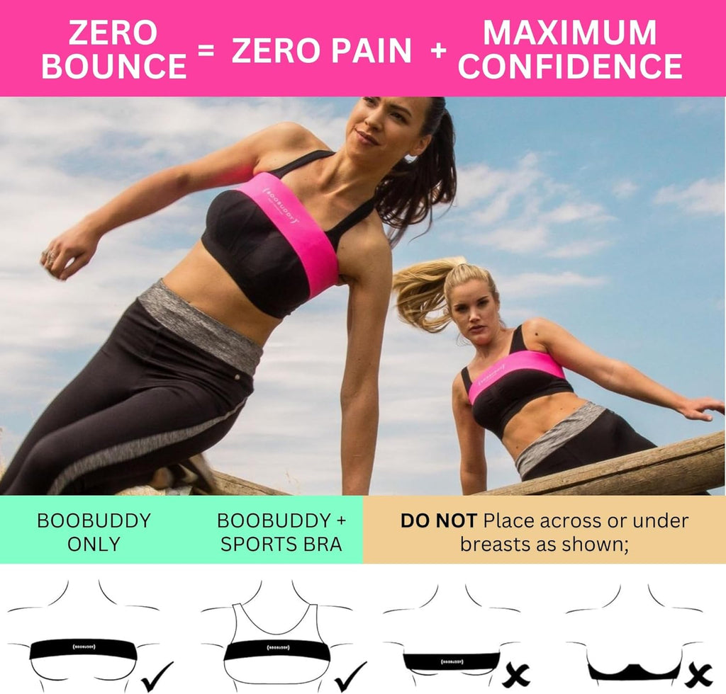 Boobuddy Breast Support Band, Sports Bra Boob Stabilizer Compression Strap

