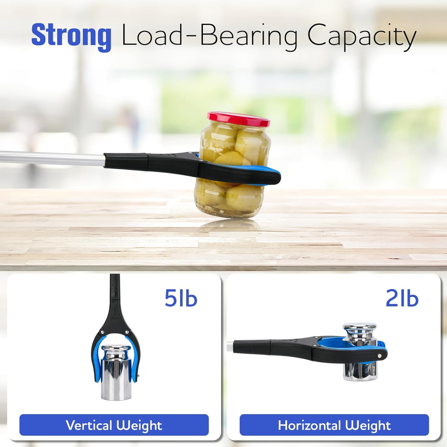 Foldable Grabber Reacher Tool, 32 in Reach, 4 in Jaw, 360° Rotating Head

