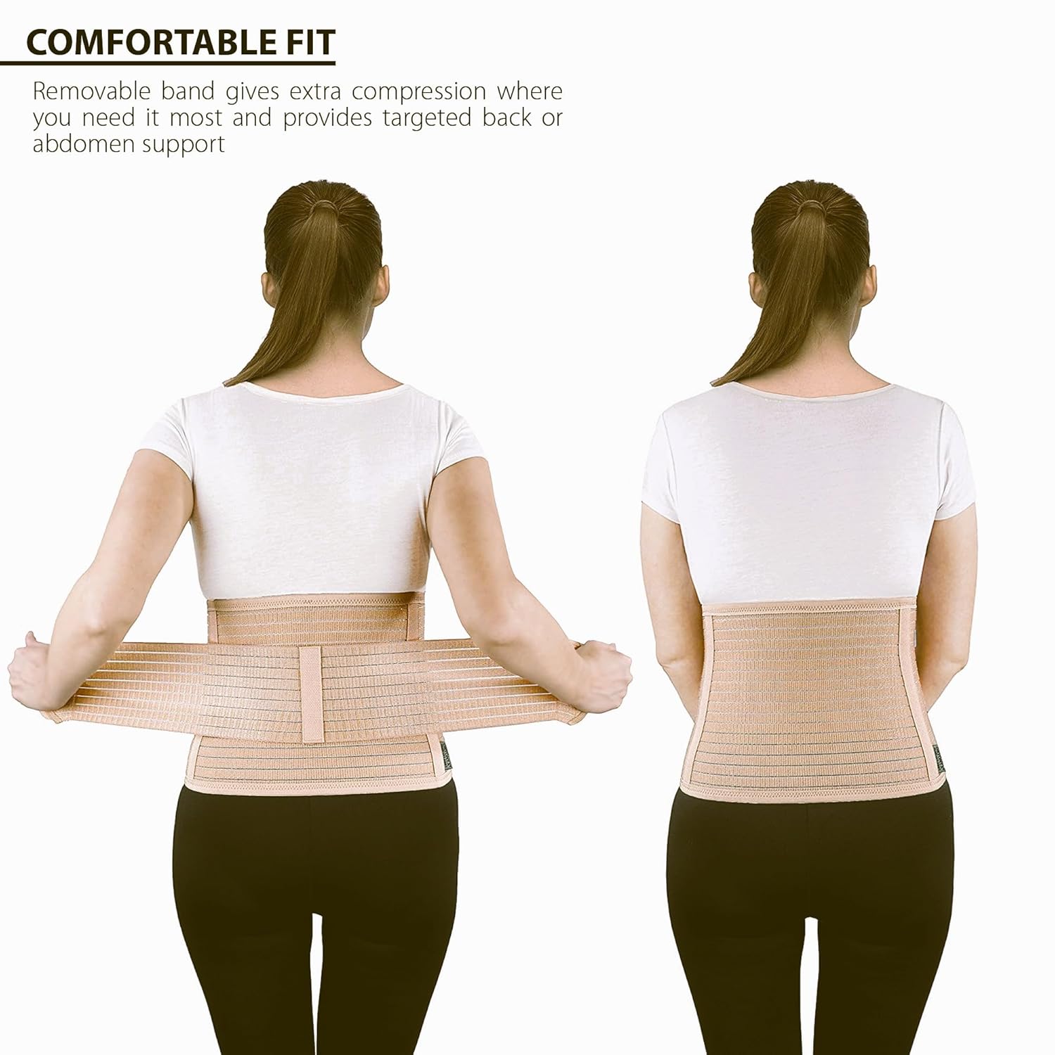 ORTONYX Ergonomic Abdominal Binder Waist & Lower Back Support Belt, Breathable

