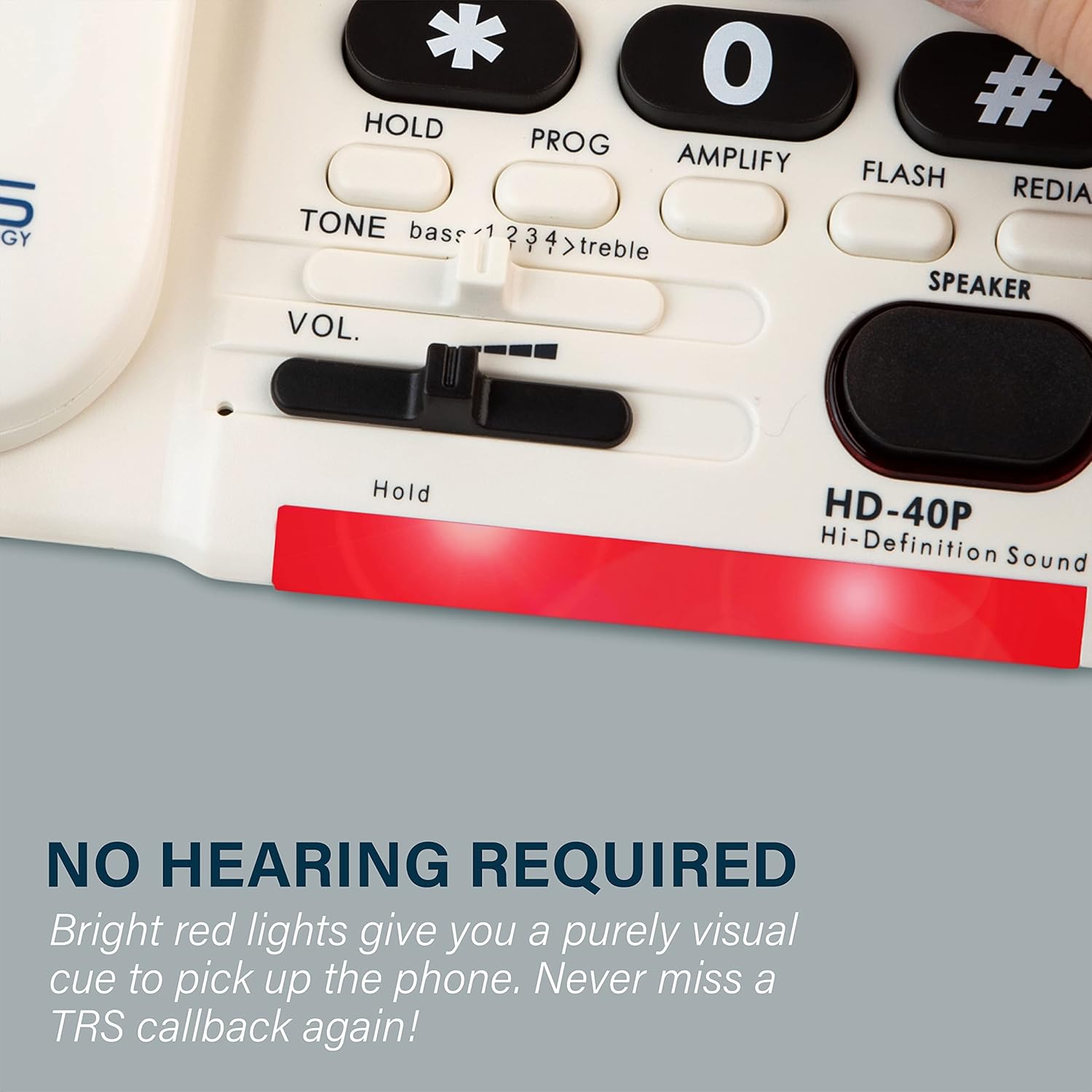 Serene Innovations Amplified Big Button Landline Phone for Seniors, Photo Speed Dial

