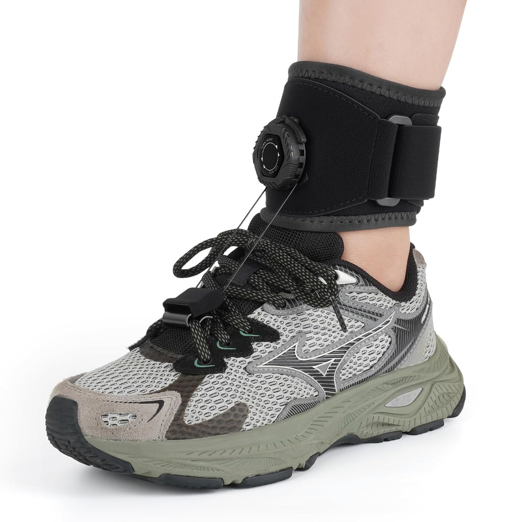 OVINESY AFO Foot Drop Brace for Walking with Shoes, Adjustable Dorsiflexion Support

