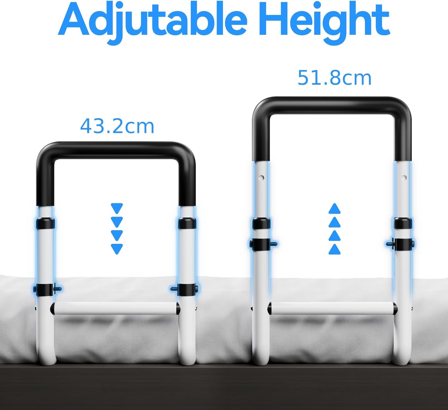 songsoso Adjustable Bed Rail for Seniors, Bedside Support for Elderly, 300 lb


