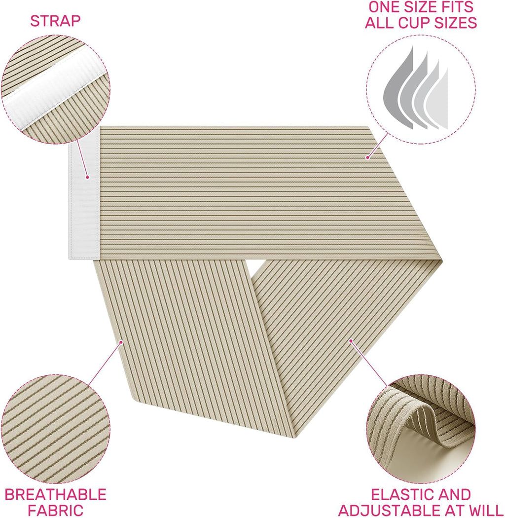 Geiserailie Breast Support Compression Wrap, Adjustable Self-Adhesive Chest Bandage

