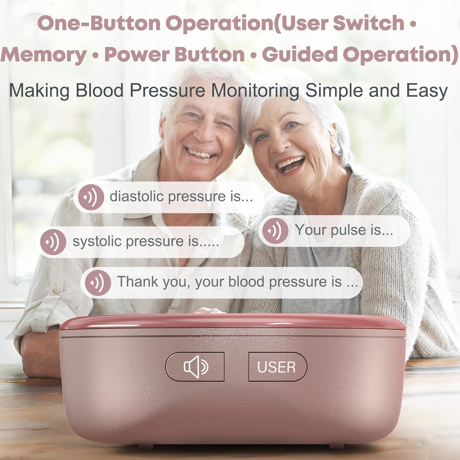 Guaever Wrist Blood Pressure Monitor Rechargeable BP Machine for Home Use

