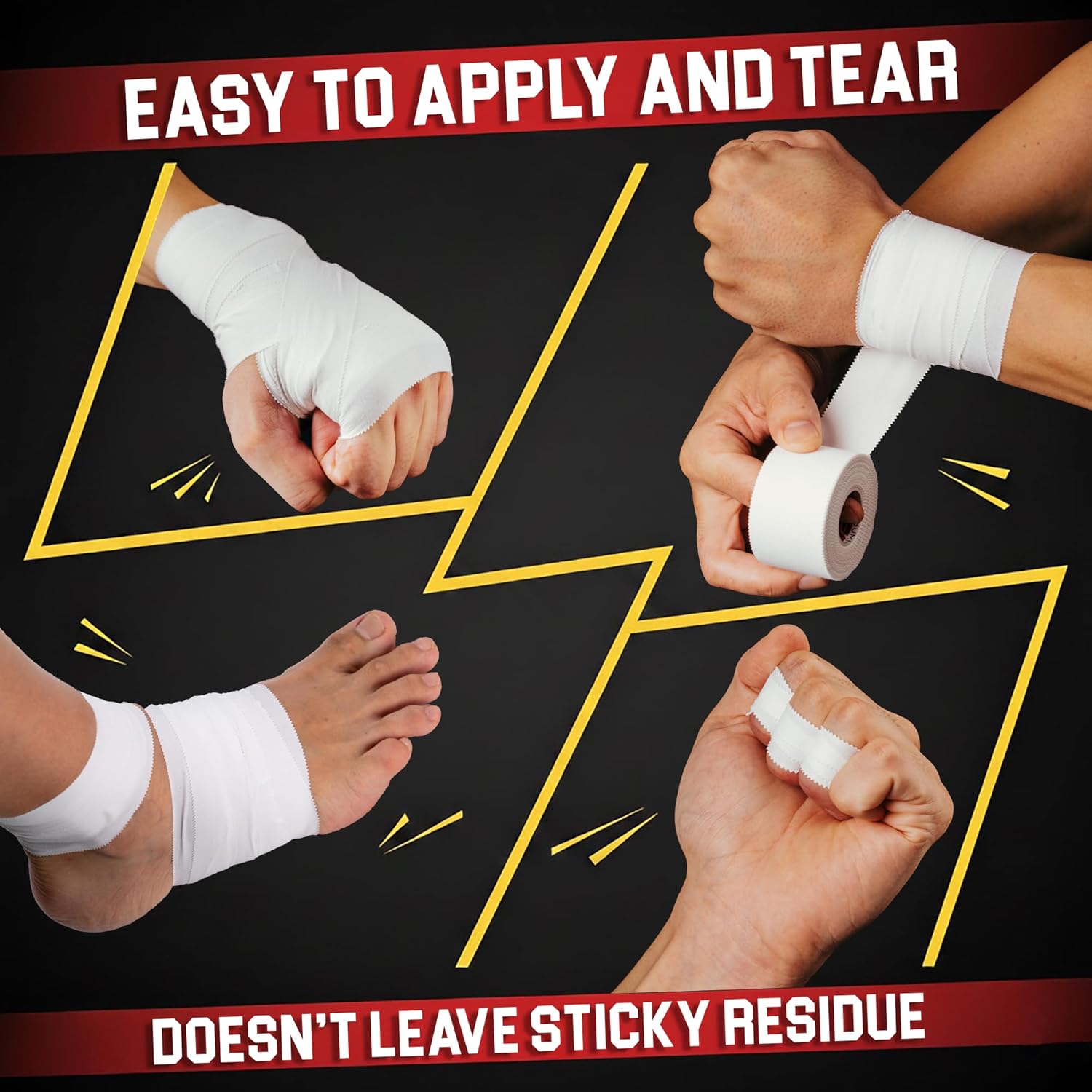 Summum Fit Athletic Tape for Wrist and Ankle Support, Latex-Free, No Residue

