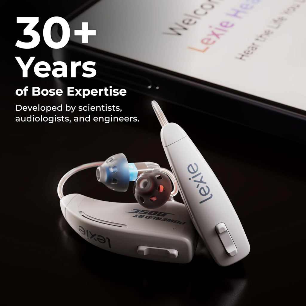 Lexie B2 Plus Powered by Bose OTC Rechargeable Hearing Aids with Charging Case

