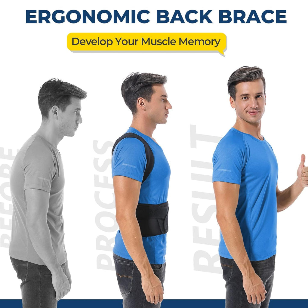 DIANMEI Back Brace Posture Corrector Adjustable Lumbar Upper Back Support


