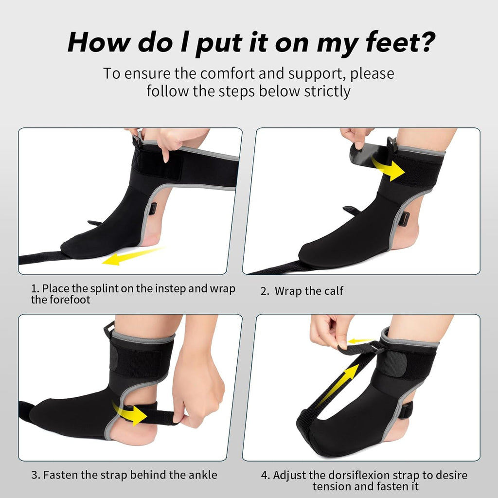 Plantar Fasciitis Night Splint Sock with Massage Ball for Heel Pain Relief

