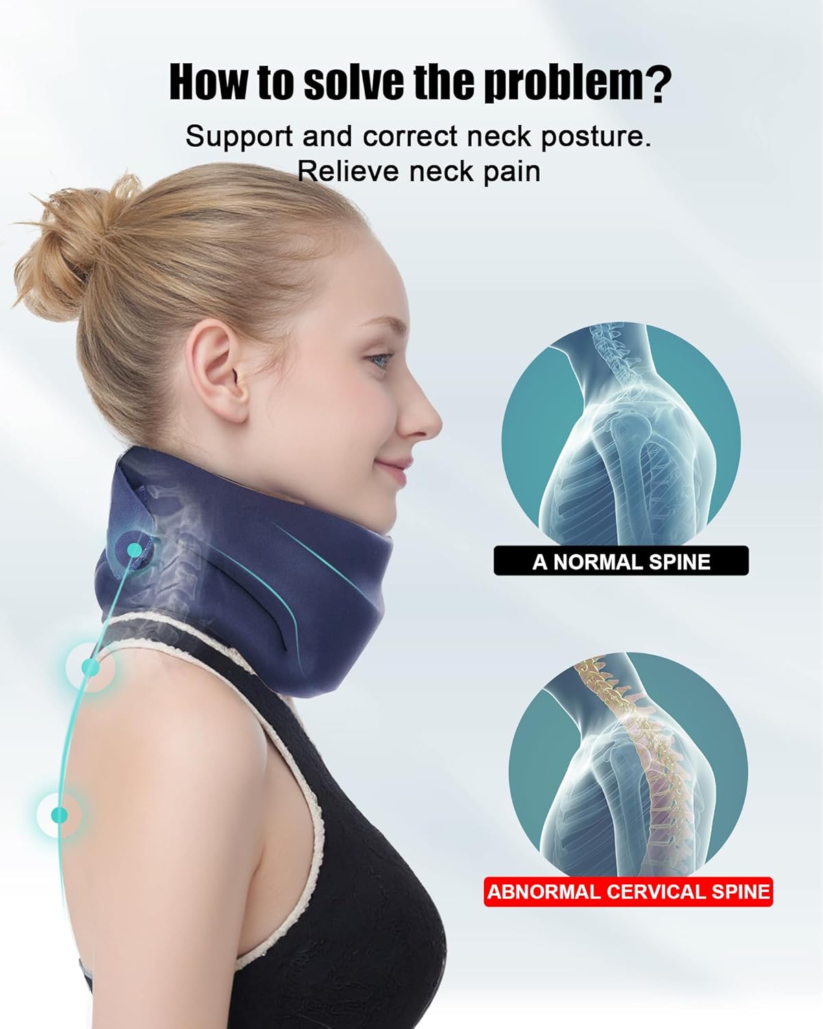 Neck Brace for Sleeping with Cervical Collar Support for Neck Pain Relief

