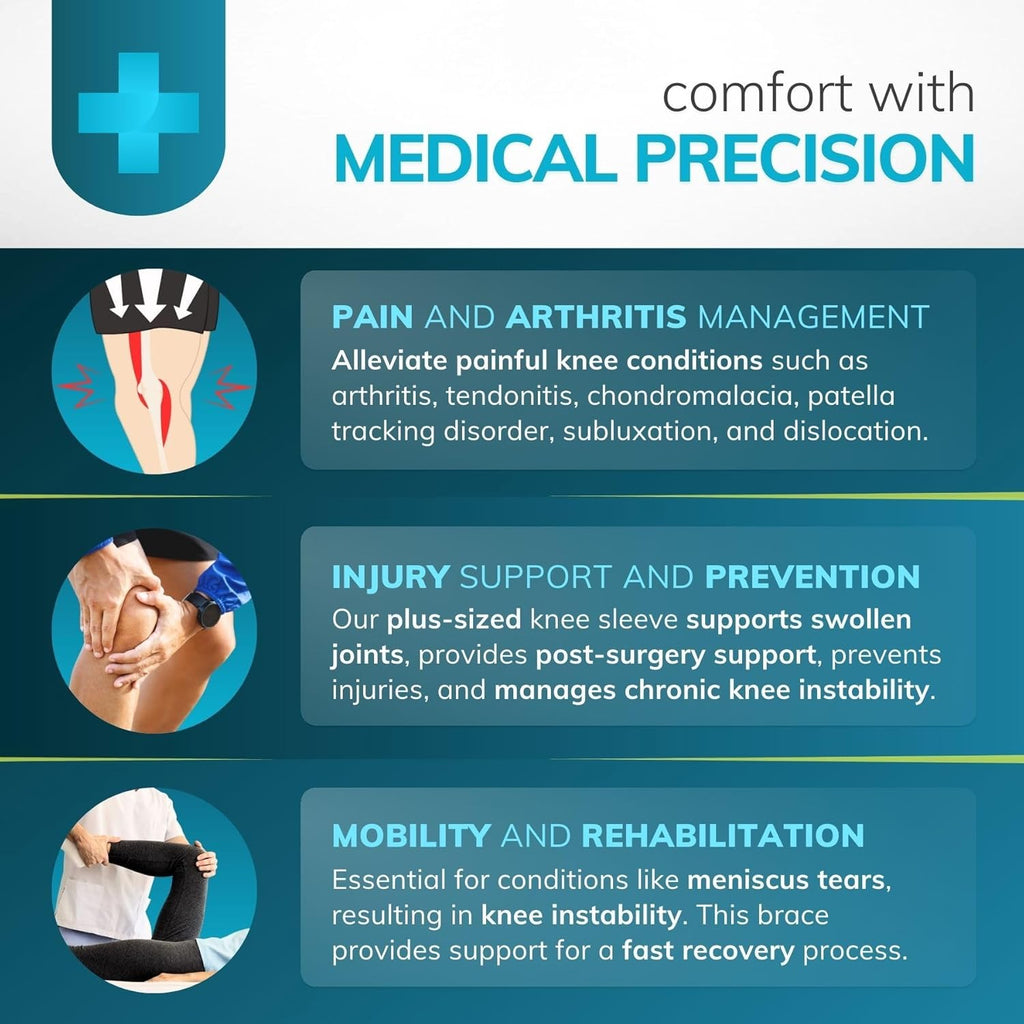 BraceAbility Bariatric Knee Brace with Side Stabilizers for Arthritis and Patellar Tendonitis

