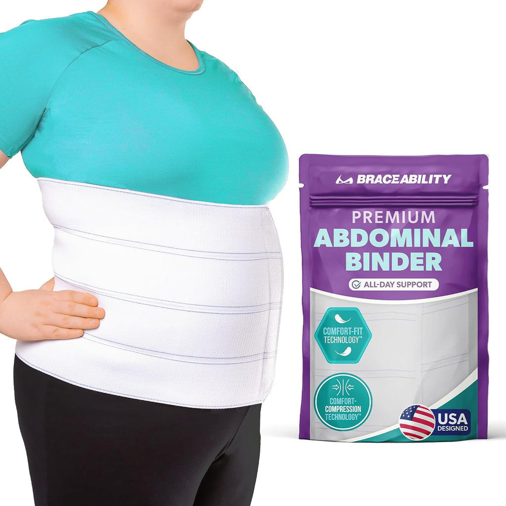 BraceAbility Medical Abdominal Stomach Binder Compression Wrap for Diastasis Recti

