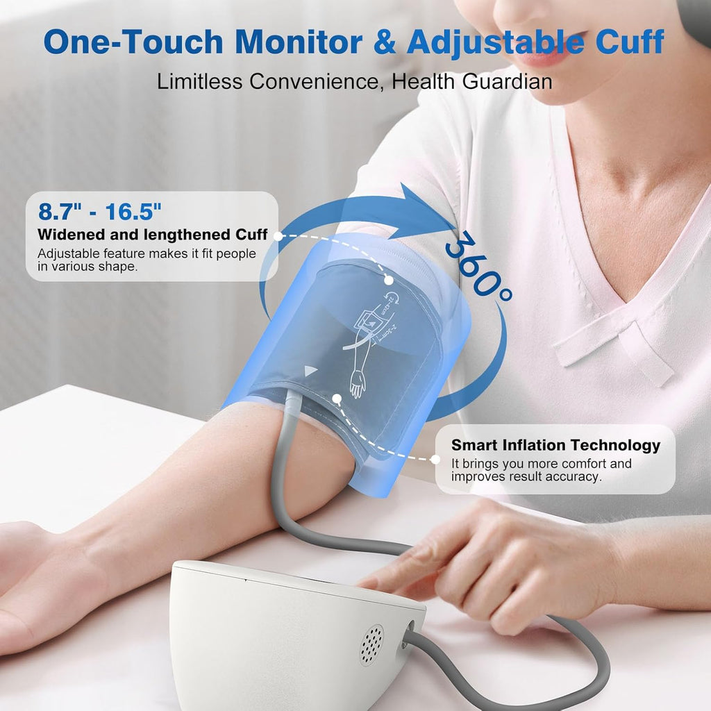 Automatic Digital Upper Arm Blood Pressure Monitor with Adjustable Cuff and HR

