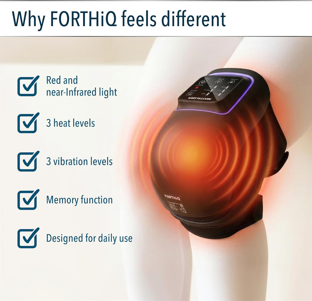 FORTHiQ Pro+ Knee Massager with Heat, Dual Red Light Therapy and Vibration

