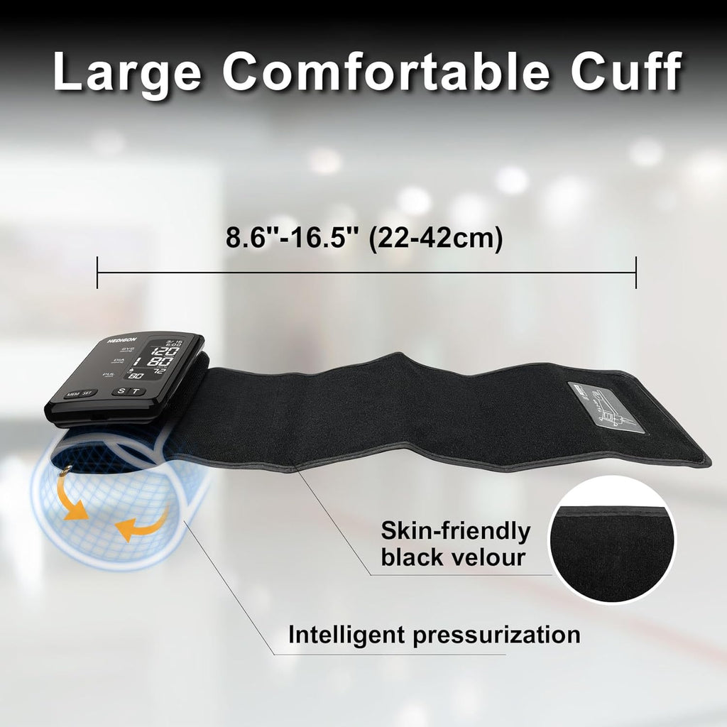 Upper Arm Blood Pressure Monitor with Large Cuff, Digital LCD, Rechargeable

