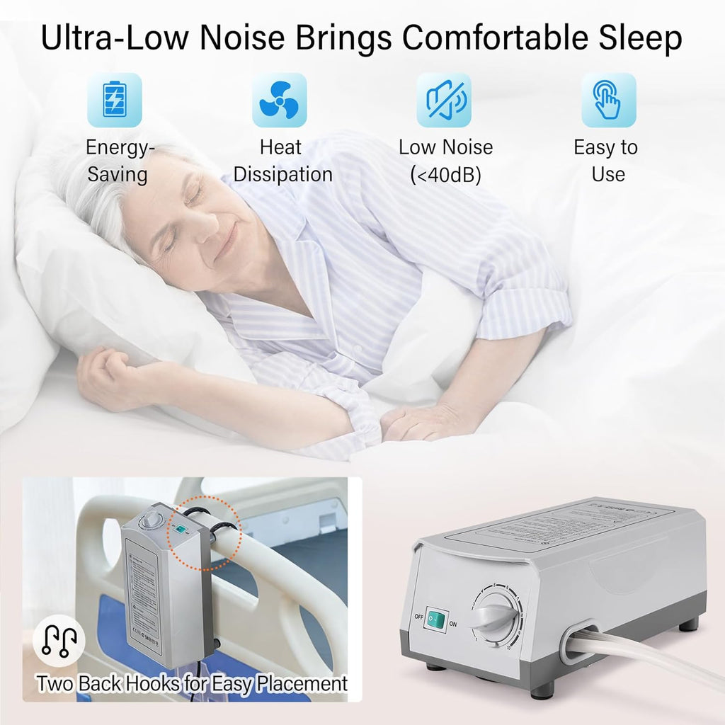Careboda Alternating Pressure Mattress Air Pad Anti-Decubitus with Quiet Electric Pump


