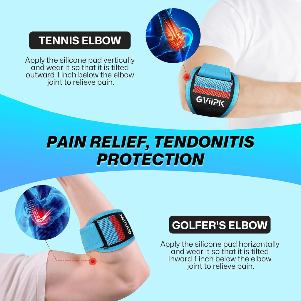 Gviipk Tennis Elbow Brace Counterforce Strap for Tendonitis with Compression Pad

