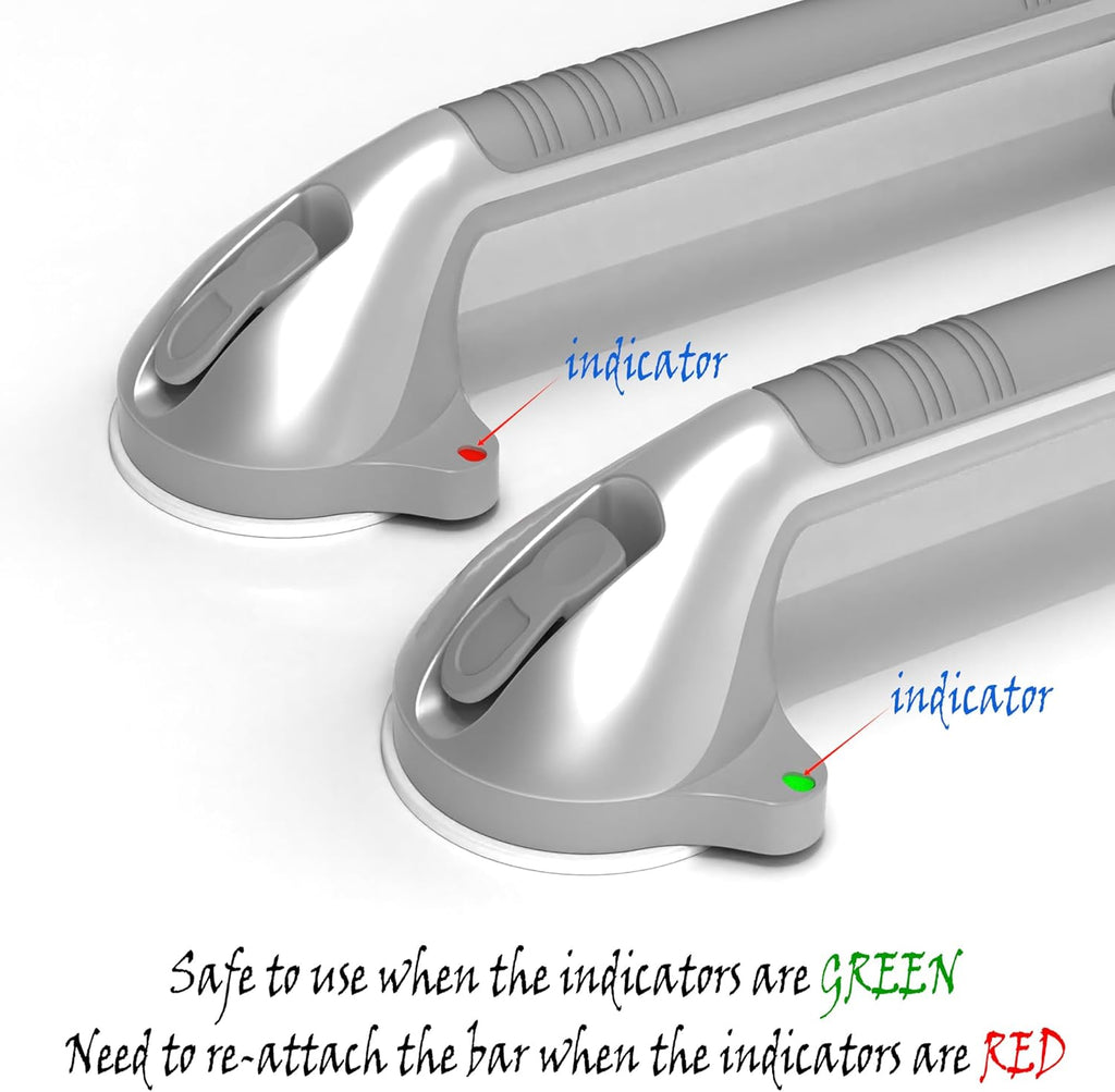 Suction Shower Grab Bar with Indicators, Tool-Free Installation, Balance Assist Handle

