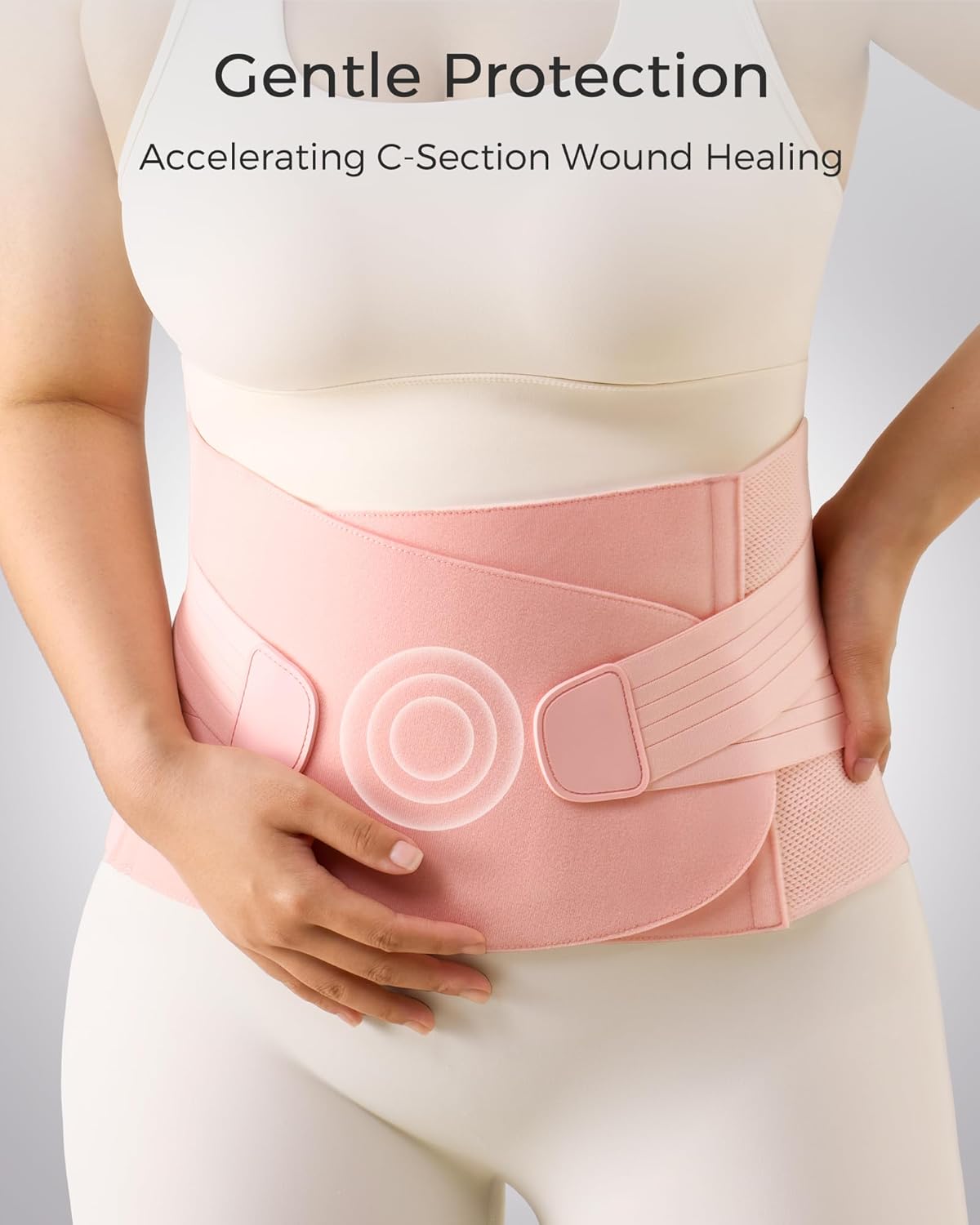 FREETOO Postpartum Belly Band Abdominal Binder with Adjustable Compression Support

