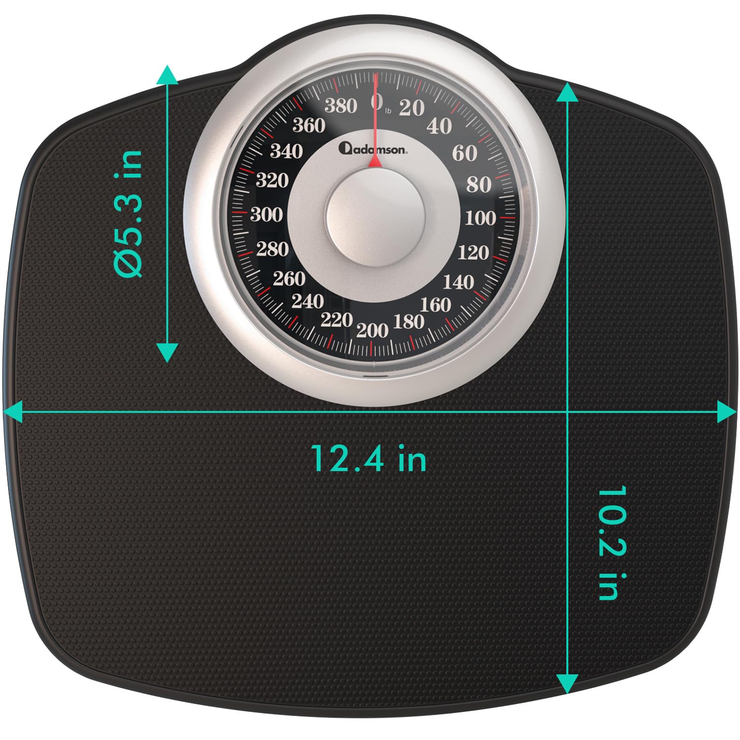 Adamson A25 Analog Body Weight Scale, Max 400 lb, Anti-Skid Rubber, No Batteries

