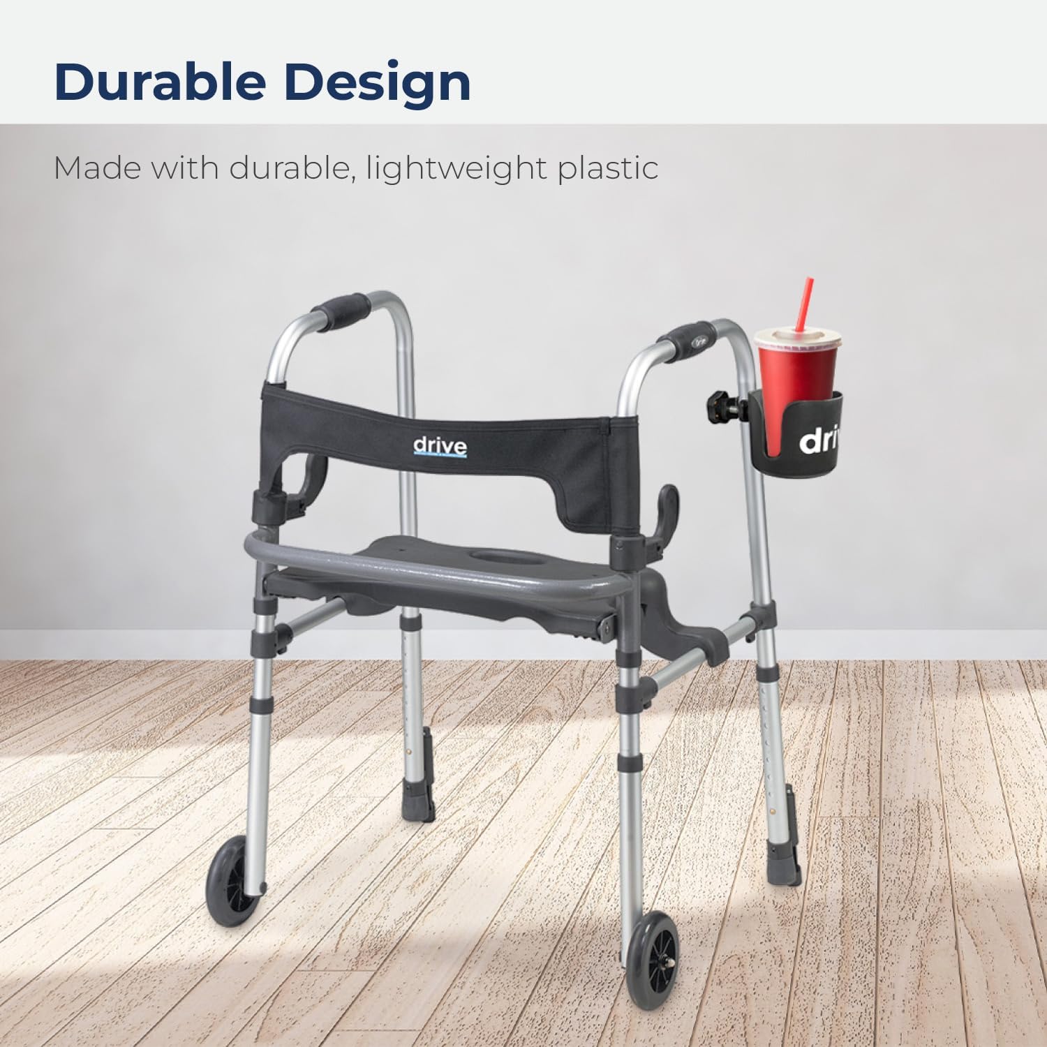 Drive Medical Universal Clamp-On Cup Holder for Walker, Rollator, Wheelchair


