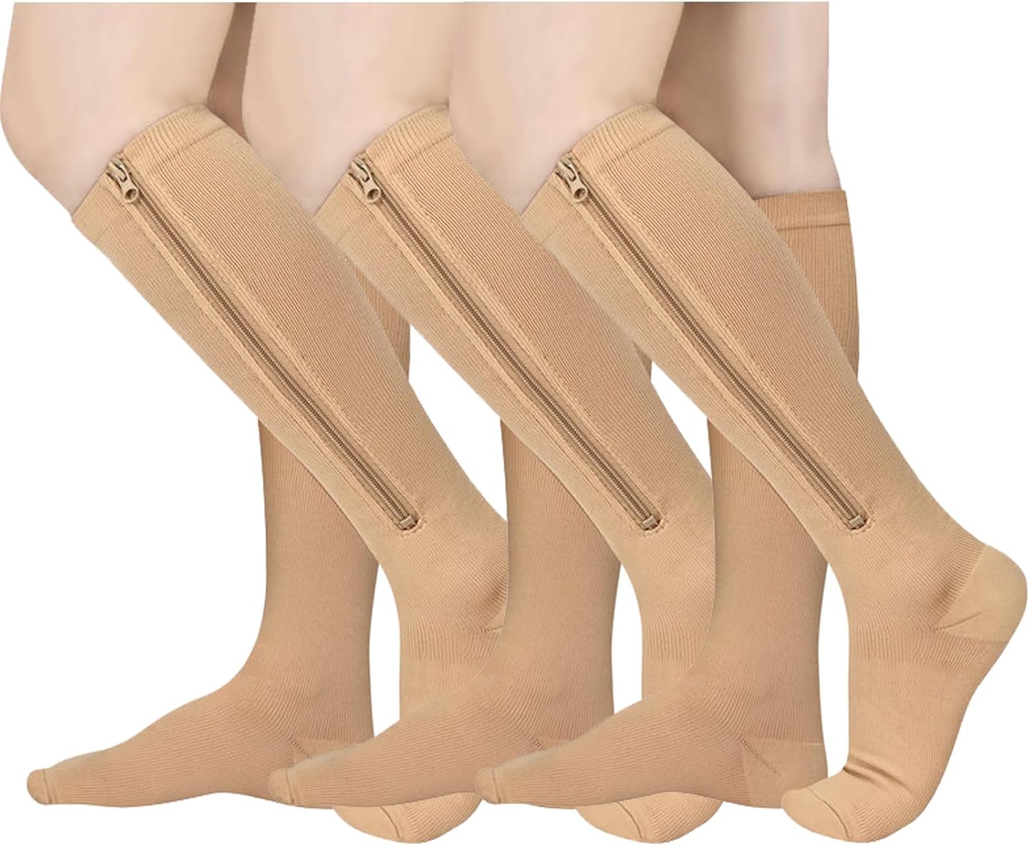 Athbavib Zipper Compression Socks Graduated Support Stockings for Women and Men

