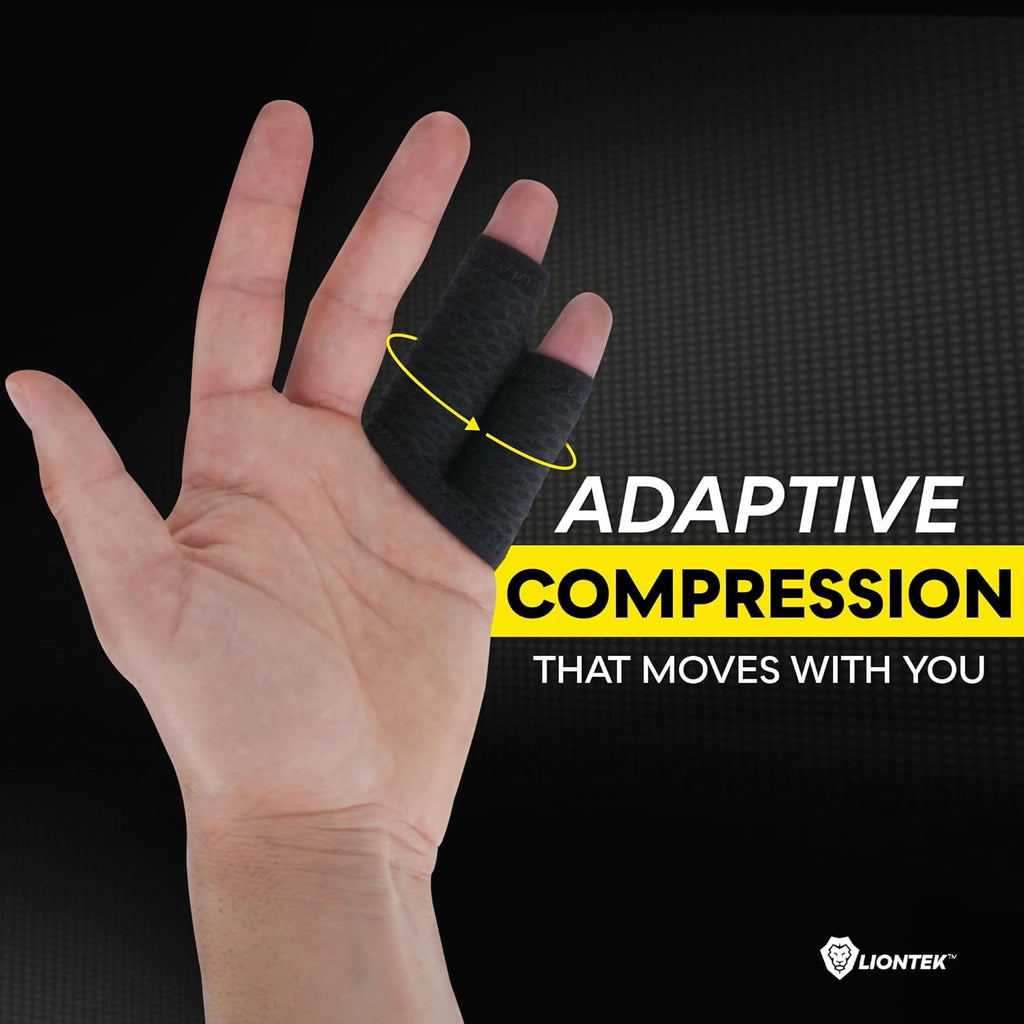 LIONTEK Flow Finger Sleeve Pair for Joint Support, Compression Splint

