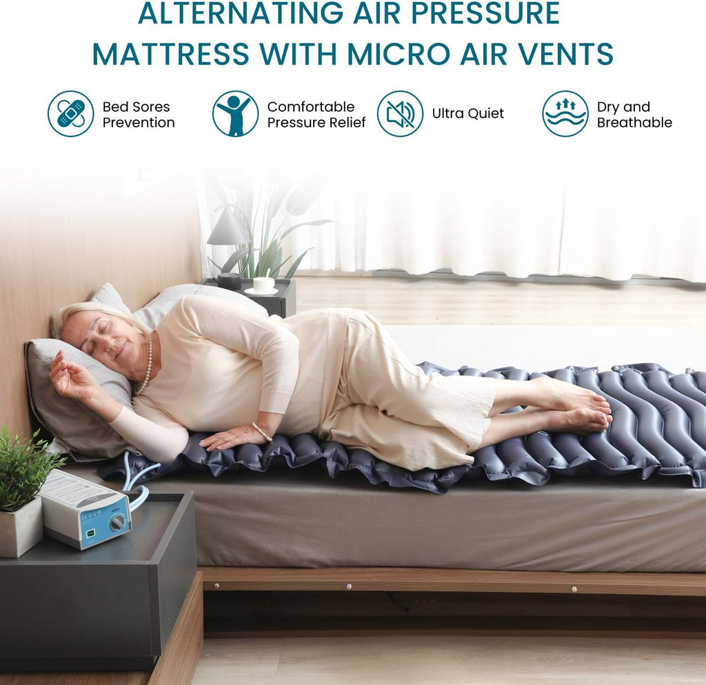 Kekoy Alternating Air Pressure Mattress Pad, Waterproof Hospital Bed Topper with Pump

