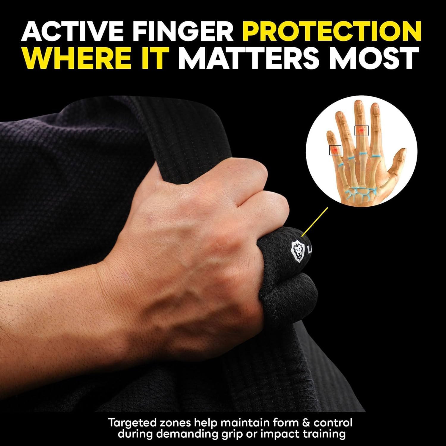 LIONTEK Flow Finger Sleeve Pair for Joint Support, Compression Splint

