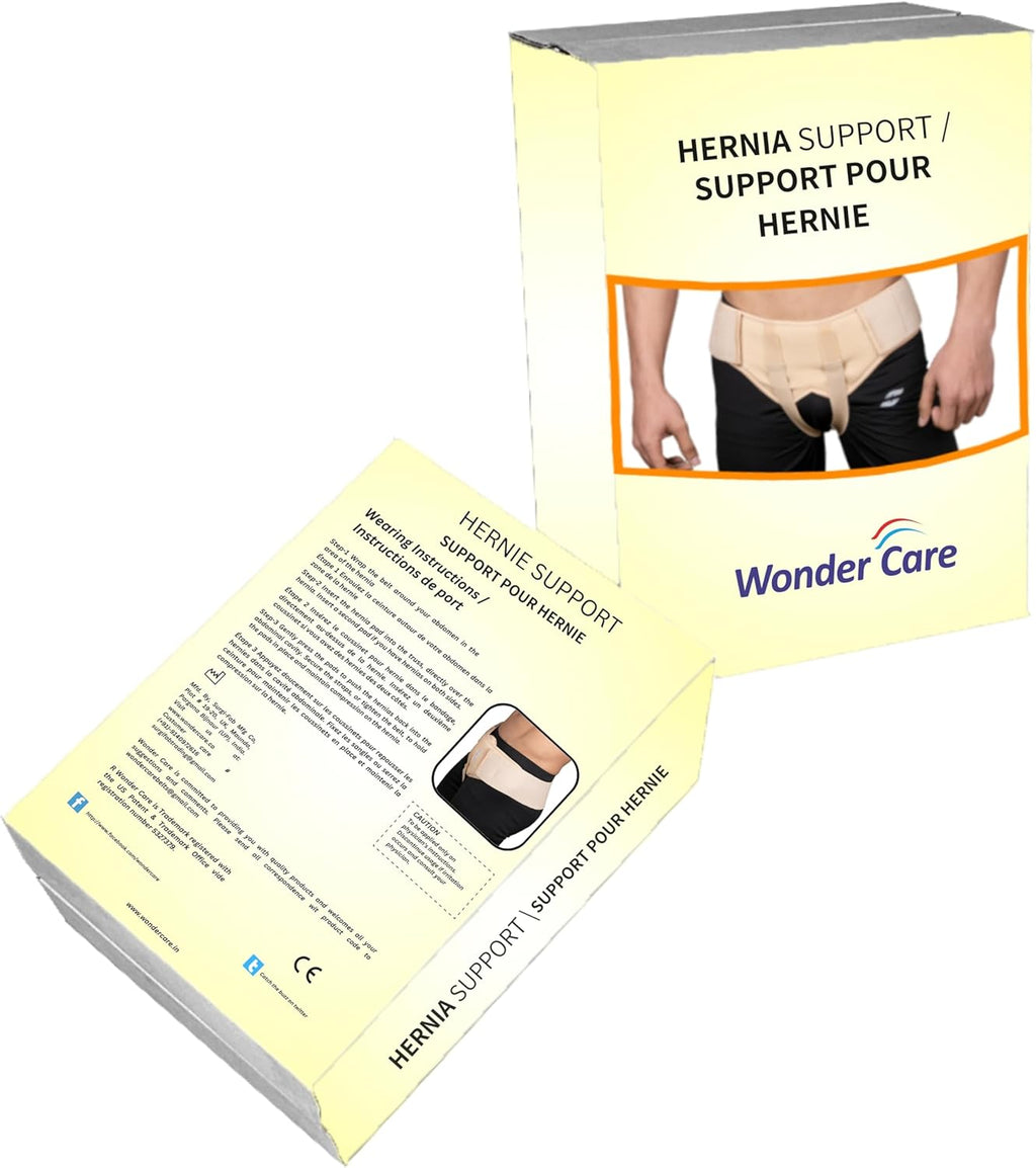 Wonder Care Hernia Support Belt for Men with Removable Groin Compression Pads

