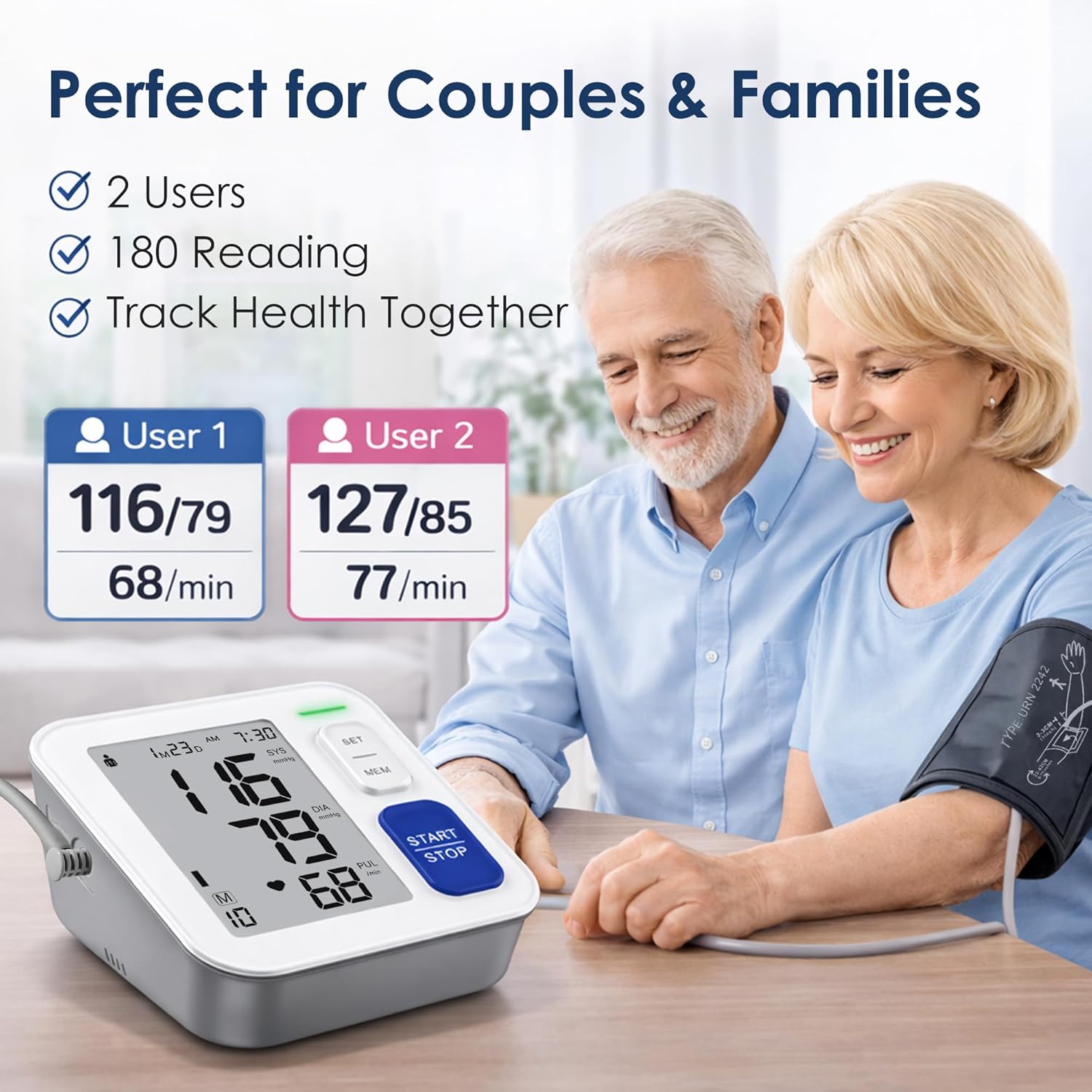 Home Upper Arm Blood Pressure Monitor Automatic Digital BP Machine

