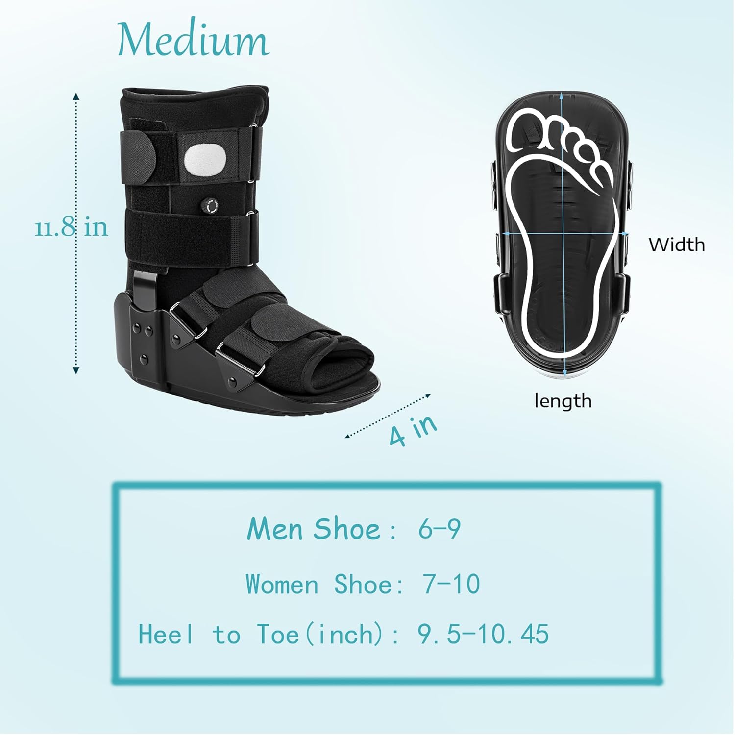 Medibot Advanced Walking Boot for Ankle Sprains, Air Splint, Adjustable Support

