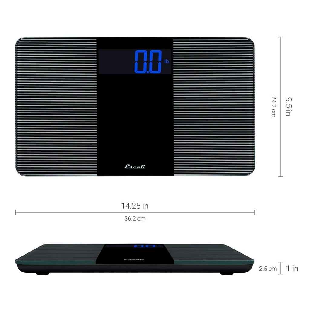 Escali Digital Bathroom Scale for Body Weight, Large Display, 400 lb Capacity

