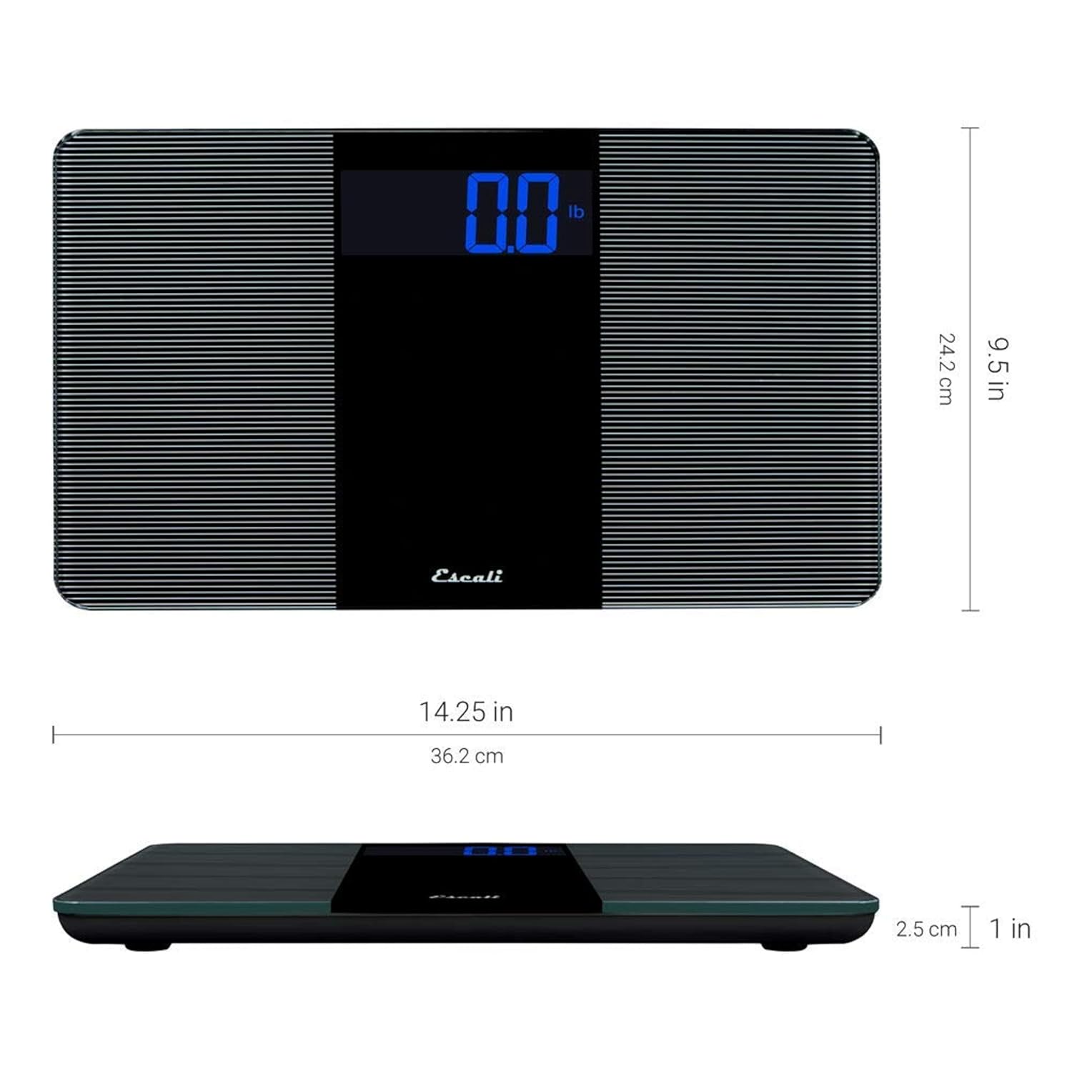 Escali Digital Bathroom Scale for Body Weight, Large Display, 400 lb Capacity

