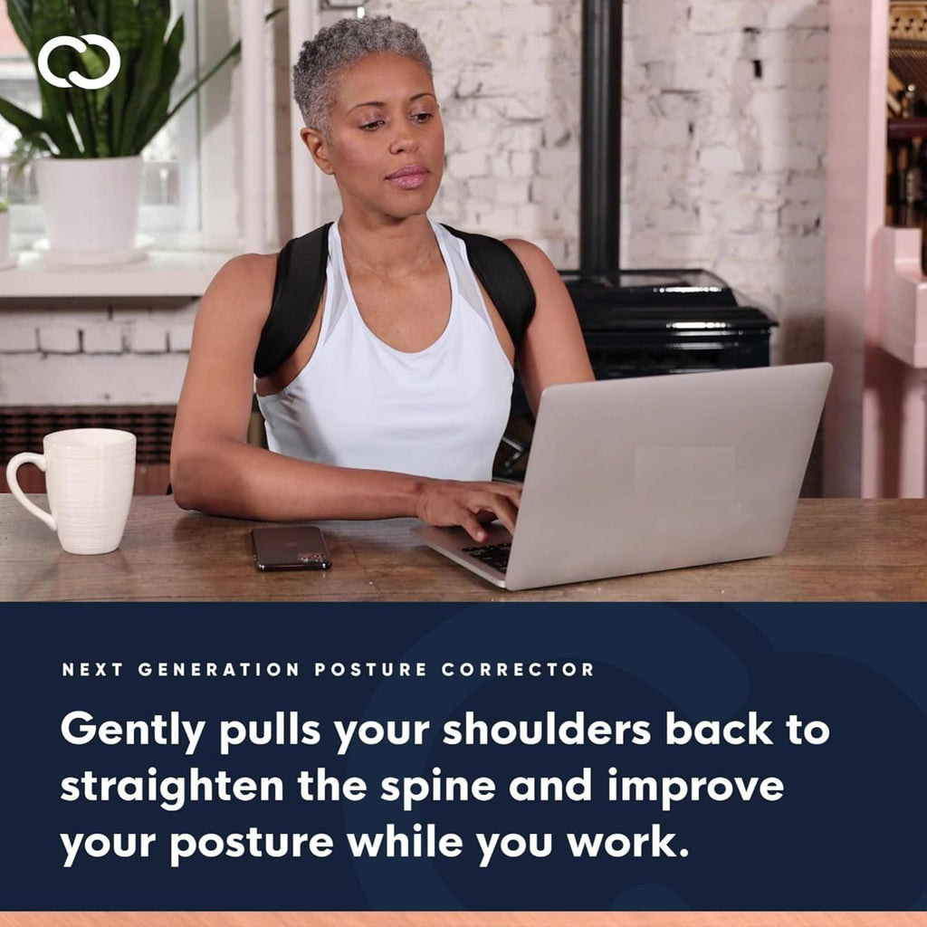 Copper Compression Posture Corrector Brace, Adjustable Upper Back & Shoulder Support

