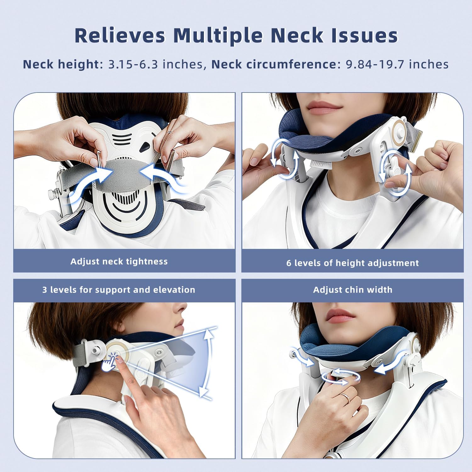 Cervical Traction Device Neck Stretcher Adjustable Support for Neck Pain Relief

