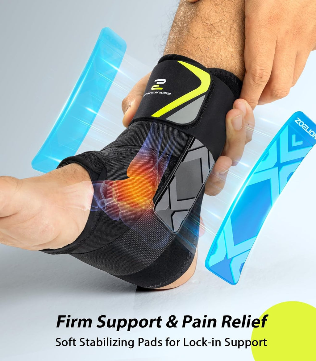 ZOELION Auto-Adaptive Ankle Brace with Flex Support and Hook-and-Loop Closure

