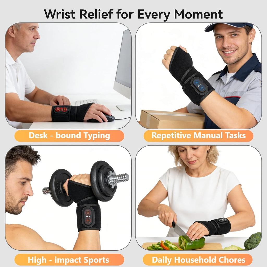 Yabuu Cordless Wrist Heating Pad with Massage for Carpal Tunnel and Arthritis


