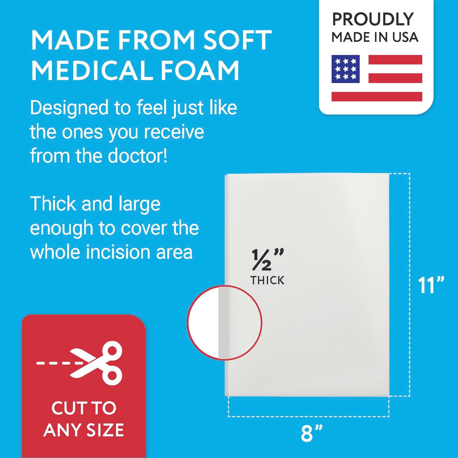 IMPRESA Liposuction Foam Pads for Abdominal Binder and Tummy Tuck Compression

